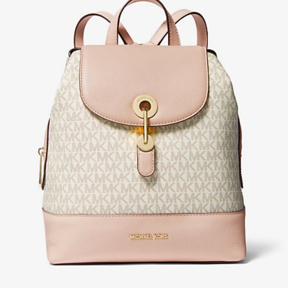 Authentic Micheal Kors pale pink leather backpack
